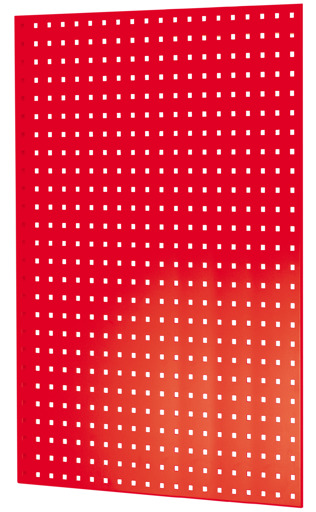 Lochplatten-Seitenblende, 90 x 1000 x 800 mm (H x T), RAL 3000 feuerrot mit der Artikelnr. 35669-R Lochplatten-Seitenblende, 90 x 1000 x 800 mm (H x T), RAL 3000 feuerrot von Schulte Lagertechnik aus der Kategorie Stecksystem