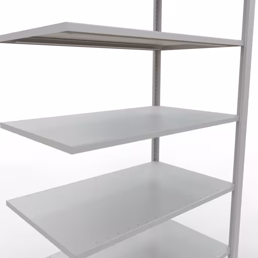 Abbildung Nr 10 des Artikels Anbauregal, Büro-Fachbodenregal Stecksystem MULTIplus150, 2300 x 1000 x 600 mm (HxBxT), 7 Fachböden, Längenriegel, ohne Mittelanschlag, lichtgrau aus der Produktgruppe Büroregale von der Marke Schulte Lagertechnik