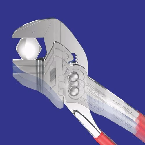 Clé à molette, longueur 125 mm, ouverture des mâchoires 23 mm, chromée, revêtement plastique, KNIPEX