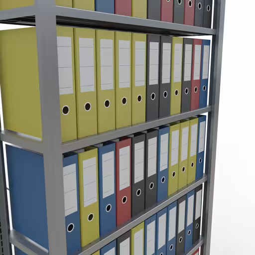 Grundregal, Büro-Fachbodenregal Stecksystem MULTIplus85, 2300 x 1000 x 300 mm (HxBxT), 7 Fachböden, Kreuzstrebe, verzinkt, ohne Anschlagleiste von der Marke Schulte Lagertechnik aus der Produktreihe Büroregale
