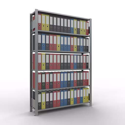 Abbildung Nr 13 des Artikels Grundregal, Büro-Fachbodenregal Stecksystem MULTIplus85, 2000 x 1300 x 300 mm (HxBxT), 6 Fachböden, Kreuzstrebe, verzinkt, ohne Anschlagleiste aus der Produktgruppe Büroregale von der Marke Schulte Lagertechnik