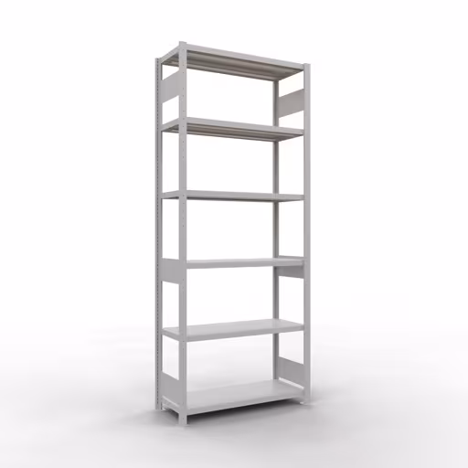 Abbildung Nr 13 des Artikels Grundregal, Fachbodenregal Stecksystem MULTIplus330, 2500 x 1000 x 400 mm (HxBxT), 6 Fachböden, Längenriegel, RAL 7035 lichtgrau aus der Produktgruppe Stecksystem von der Marke Schulte Lagertechnik