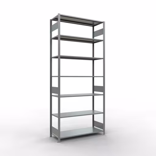 Grundregal, Fachbodenregal Stecksystem MULTIplus150, 3000 x 1300 x 500 mm (HxBxT), 7 Fachböden, Längenriegel, verzinkt von der Marke Schulte Lagertechnik Grundregal, Fachbodenregal Stecksystem MULTIplus150, 3000 x 1300 x 500 mm (HxBxT), 7 Fachböden, Längenriegel, verzinkt aus der Kategorie Grundregal mit der Artikelnummer 12752-130-LR