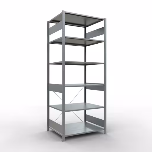 Grundregal, Fachbodenregal Stecksystem MULTIplus150, 2500 x 1000 x 800 mm (HxBxT), 6 Fachböden, Kreuzstrebe, verzinkt aus der Kategorie Grundregal mit der Artikelnummer 12581
