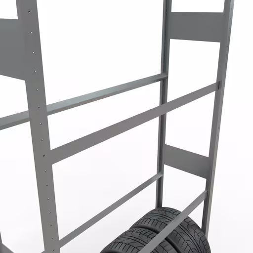 Grundregal, Räder-/Reifenregal, 4500 x 1300 x 400 mm, verzinkt, 6 Lagerebenen á 150 kg Fachlast pro Ebene aus der Kategorie Autoteilelagerung mit der GTIN 4004514265784 Grundregal, Räder-/Reifenregal, 4500 x 1300 x 400 mm, verzinkt, 6 Lagerebenen á 150 kg Fachlast pro Ebene von der Marke Schulte Lagertechnik aus der Produktreihe Fachbodenregale