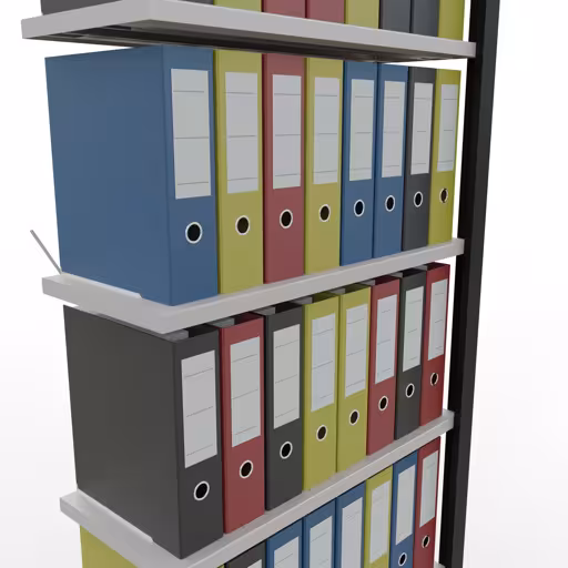 Abbildung Nr 13 des Artikels Anbauregal, Büro-Fachbodenregal Stecksystem MULTIplus85, 2300 x 750 x 300 mm (HxBxT), 7 Fachböden, Kreuzstrebe, ohne Anschlagleiste, schwarz/lichtgrau aus der Produktgruppe Büroregale von der Marke Schulte Lagertechnik