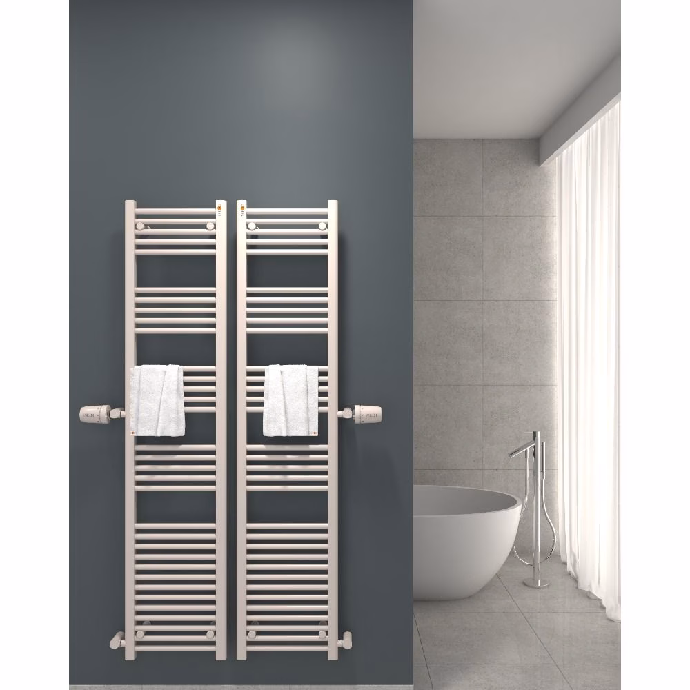 Radiateur de salle de bain de remplacement MERT ASR, blanc, droit, disponible en plusieurs tailles, raccordement latéral, de la catégorie Radiateurs de salle de bain à raccordement latéral