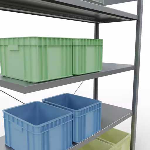 Produktbild Nr 14 des Artikels Stecksystem Anbauregal 2000x1300x500 mm, Typ 250 kg, verzinkt Abbildung Nr 14 des Artikels Stecksystem Anbauregal 2000x1300x500 mm, Typ 250 kg, verzinkt aus der Produktgruppe Stecksystem von der Marke Schulte Lagertechnik