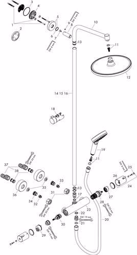 Hansgrohe Showerpipe CROMETTA S 240 1JET DN 15 16 l/min chrom