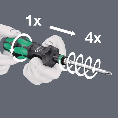 Set di punte KK Turbo 1 da 19 pezzi (a taglio/PH/PZD/TORX®/esagonali) WERA