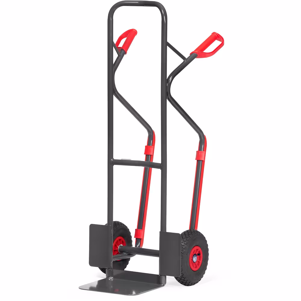 Stapelkarre B1330L-7016 mit Stahlblechschaufel, stabile Schweißkonstruktion, pulverbeschichtet, anthrazitgrau RAL 7016, Sicherheitsgriffe von der Marke Fetra aus der Produktreihe Transportsysteme