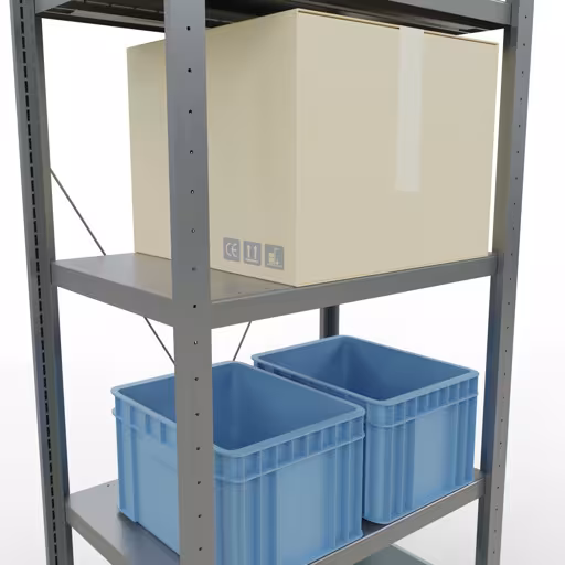 Grundregal, Fachbodenregal Stecksystem MULTIplus250, 2000 x 750 x 500 mm (HxBxT), 5 Fachböden, Kreuzstrebe, verzinkt aus der Kategorie Grundregal mit der GTIN 4004514237781 Grundregal, Fachbodenregal Stecksystem MULTIplus250, 2000 x 750 x 500 mm (HxBxT), 5 Fachböden, Kreuzstrebe, verzinkt von der Marke Schulte Lagertechnik aus der Produktreihe Stecksystem