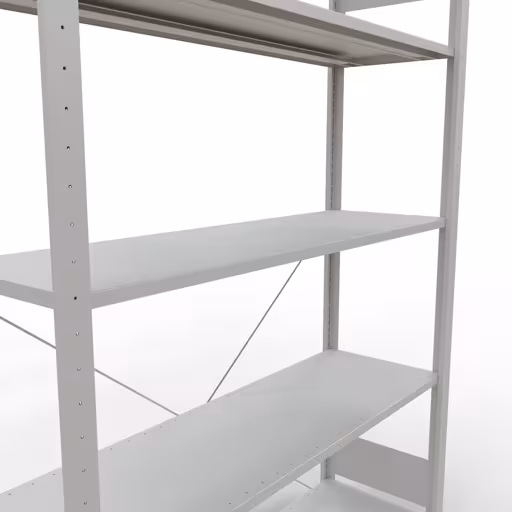 Zusatzbild des Artikels Stecksystem Grundregal 2000x1300x400 mm, Typ 150 kg, lichtgrau Zusatzbild des Artikels Stecksystem Grundregal 2000x1300x400 mm, Typ 150 kg, lichtgrau aus Grundregal