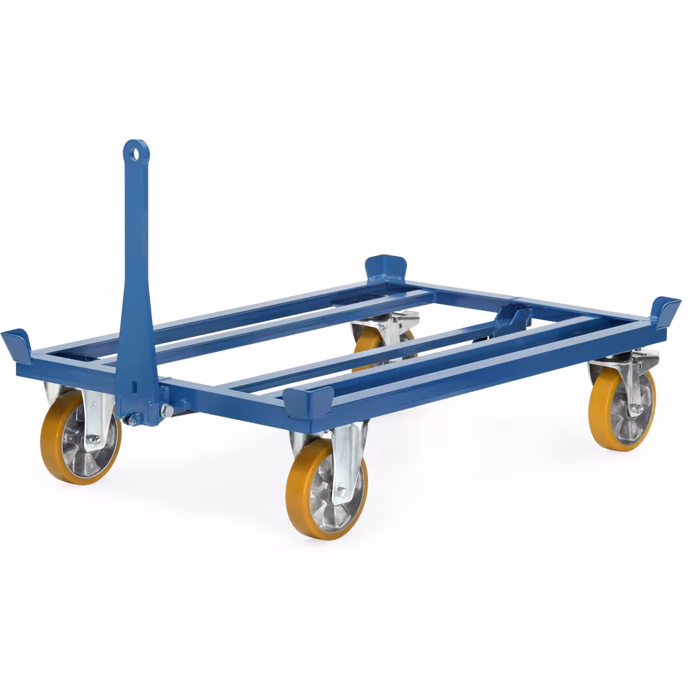 Paletten-Fahrgestell 22601 - als Routenzug für Flachpaletten und Gitterboxen im Euromaß, einfache seitliche Be- und Entladung mittels Gabelstapler mit der Artikelnr. 22601 Paletten-Fahrgestell 22601 - als Routenzug für Flachpaletten und Gitterboxen im Euromaß, einfache seitliche Be- und Entladung mittels Gabelstapler von Fetra aus der Kategorie Transportsysteme
