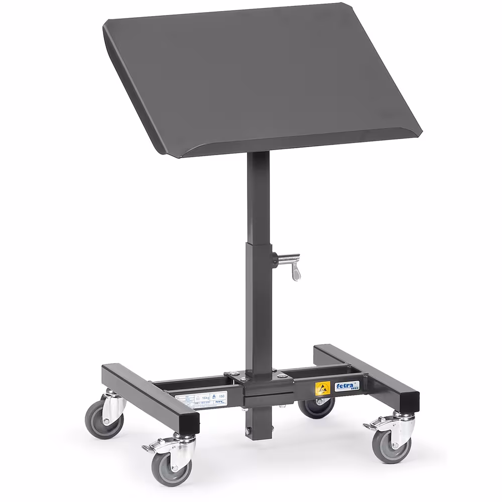 ESD-Materialständer Elektrisch leitfähige Ausführung für Kunststoffkästen, Stahlblechkästen, Drahtkörbe, höhenverstellbar und fahrbar aus der Kategorie ESD-Geräte