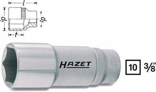 Steckschlüsseleinsatz 880LG 3/8 Zoll 6-kant SW 13mm Länge 54mm HAZET