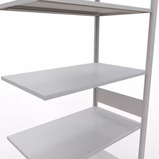 Abbildung Nr 10 des Artikels Anbauregal, Fachbodenregal Stecksystem MULTIplus85, 3000 x 1000 x 600 mm (HxBxT), 7 Fachböden, Längenriegel, RAL 7035 lichtgrau aus der Produktgruppe Stecksystem von der Marke Schulte Lagertechnik