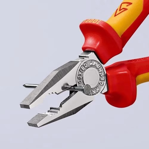Detailbild 4042072 Kombizange Länge 160 mm Mehrkomponenten-Hüllen verchromt VDE KNIPEX