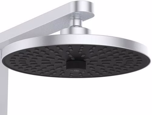 Detailbild 4010422 Ideal Standard Duschsystem CerathermAlu+ mit Brausethermostat, 2 Ablagen, 2-funktioniger Handbrause und 2-funktioniger Kopfbrause Silver