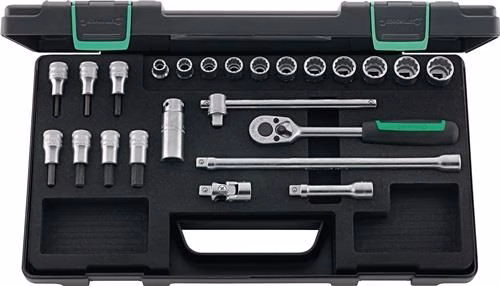 Set di 24 chiavi a bussola 45/49/19/5, 3/8 di pollice, 8-19 mm, 30 denti, 12 punte, STAHLWILLE, della categoria "assortimento di chiavi a bussola da 3/8" con codice articolo 4000826323