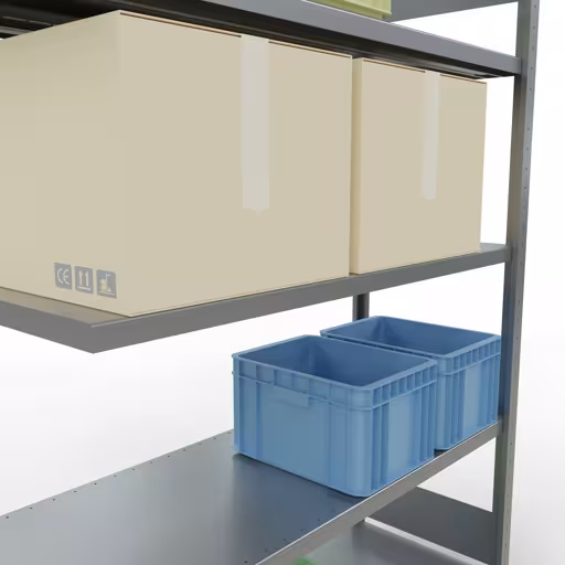 Produktbild Nr 15 des Artikels Anbauregal, Fachbodenregal Stecksystem MULTIplus250, 2000 x 1300 x 500 mm (HxBxT), 5 Fachböden, Längenriegel, verzinkt Abbildung Nr 15 des Artikels Anbauregal, Fachbodenregal Stecksystem MULTIplus250, 2000 x 1300 x 500 mm (HxBxT), 5 Fachböden, Längenriegel, verzinkt aus der Produktgruppe Stecksystem von der Marke Schulte Lagertechnik