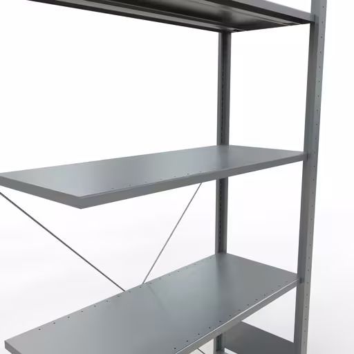 Abbildung Nr 13 des Artikels Anbauregal, Fachbodenregal Stecksystem MULTIplus150, 2000 x 1000 x 400 mm (HxBxT), 5 Fachböden, Kreuzstrebe, verzinkt aus der Produktgruppe Stecksystem von der Marke Schulte Lagertechnik