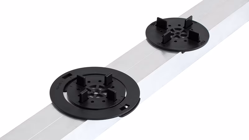 TERRASYS Patin de rail flexible 4mm Croix de joint, logement de 60mm Gerät, Deckenventilator, Elektrisches Gerät