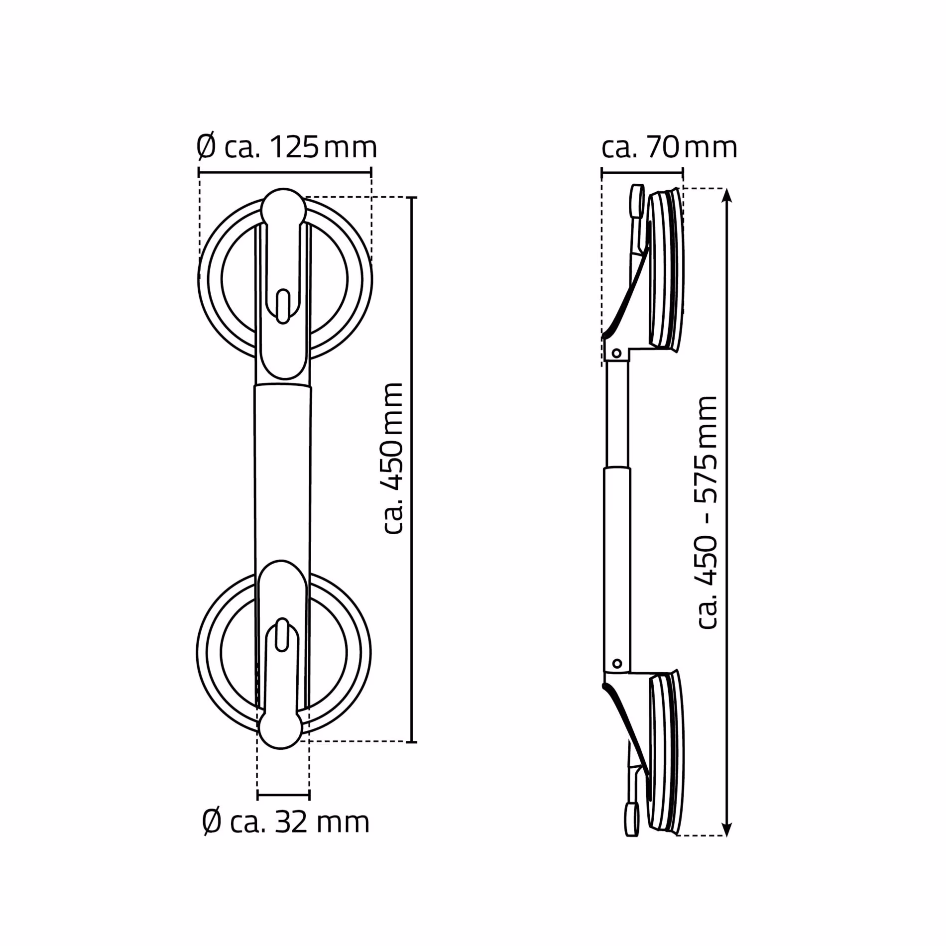 Sauggriff Jim M-L, weiß, teleskopierbar, ABS von Ridder aus der Kategorie Badausstattung & Sanitär