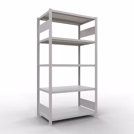 Grundregal, Fachbodenregal Stecksystem MULTIplus330, 2000 x 1000 x 600 mm (HxBxT), 5 Fachböden, Längenriegel, RAL 7035 lichtgrau von der Marke Schulte Lagertechnik Grundregal, Fachbodenregal Stecksystem MULTIplus330, 2000 x 1000 x 600 mm (HxBxT), 5 Fachböden, Längenriegel, RAL 7035 lichtgrau aus der Kategorie Grundregal mit der Artikelnummer 33860-LR