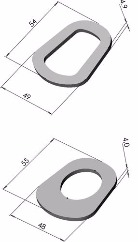 Technische Zeichnung 4033266 Ersatzdichtung für Valpro Kraftstoffkanister Länge 54 mm Breite 49 mm Höhe 4,8 mm 5 Stück im Beutel VALPRO
