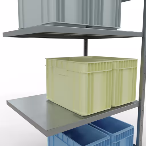Abbildung Nr 13 des Artikels Anbauregal, Fachbodenregal Stecksystem MULTIplus330, 2000 x 1000 x 800 mm (HxBxT), 5 Fachböden, Längenriegel, verzinkt aus der Produktgruppe Stecksystem von der Marke Schulte Lagertechnik