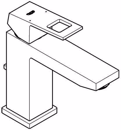 Technische Zeichnung 4046399 GROHE Einhand-Waschtischbatterie Eurocube 23445 mittelhohe Ausführung chrom