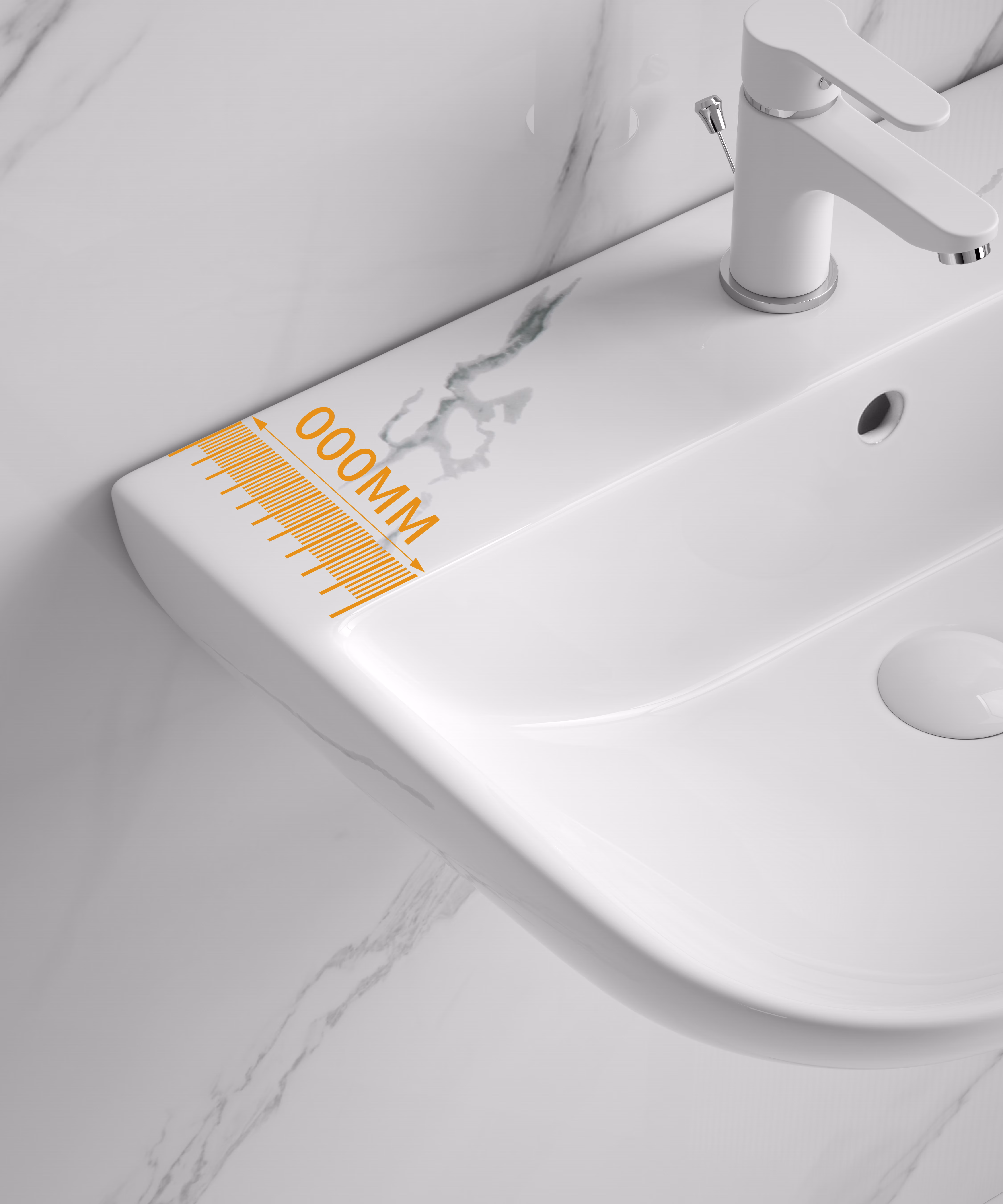 Ohne Text 4101842 sanicomfort Waschbecken Rivo 60 cm marmor