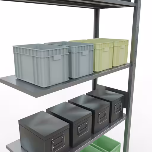 Anbauregal, Fachbodenregal Stecksystem MULTIplus150, 3000 x 1000 x 400 mm (HxBxT), 7 Fachböden, Längenriegel, verzinkt von der Marke Schulte Lagertechnik aus der Produktreihe Stecksystem