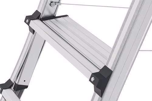 Stufenstehleiter TL100 Stufen 3-5 Stufen Aluminium eloxiert Gesamthöhe 1430-1900 mm teleskopierbar HAILO