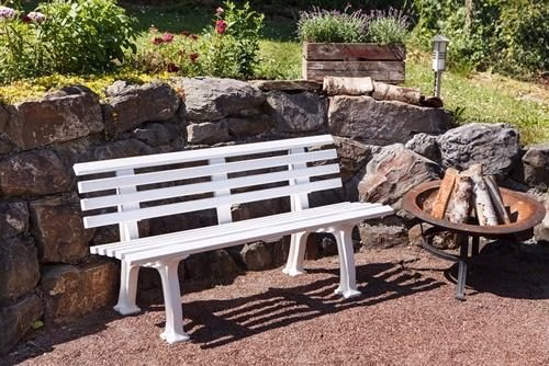 Bank Sylt Länge 1500 x Breite 540 x Höhe 740 mm 3-Sitzer Kunststoff weiß BLOME