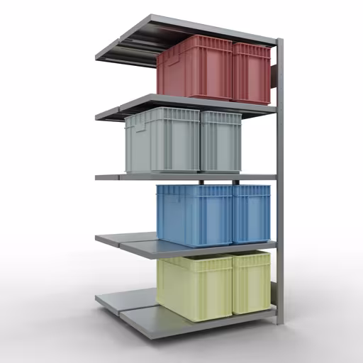 Anbauregal, Doppelregal, Fachbodenregal Stecksystem MULTIplus250, 2000 x 1000 x (2x500) mm (HxBxT), 2x5 Fachböden, Längenriegel, verzinkt aus der Kategorie Doppelregale mit der GTIN 4004514262080 Anbauregal, Doppelregal, Fachbodenregal Stecksystem MULTIplus250, 2000 x 1000 x (2x500) mm (HxBxT), 2x5 Fachböden, Längenriegel, verzinkt von der Marke Schulte Lagertechnik aus der Produktreihe Fachbodenregale