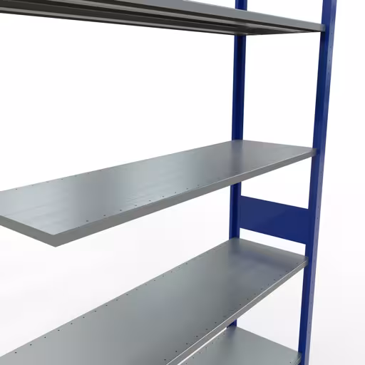 Anbauregal, Fachbodenregal Stecksystem MULTIplus150, 3000 x 1300 x 400 mm (HxBxT), 7 Fachböden, Längenriegel, RAL 5010 enzianblau/verzinkt mit der GTIN 4004514280244 Anbauregal, Fachbodenregal Stecksystem MULTIplus150, 3000 x 1300 x 400 mm (HxBxT), 7 Fachböden, Längenriegel, RAL 5010 enzianblau/verzinkt von Schulte Lagertechnik mit der Artikelnr. 12747-130-LR-B