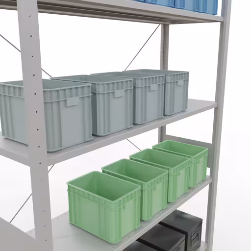 Produktbild Nr.15 des Artikels Stecksystem Grundregal 3000x1300x400 mm, Typ 150 kg, lichtgrau aus der Produktreihe Stecksystem von der Marke Schulte Lagertechnik