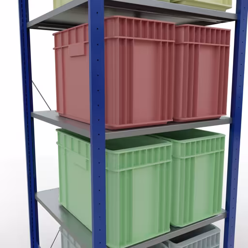 Grundregal, Fachbodenregal Stecksystem MULTIplus150, 2000 x 750 x 800 mm (HxBxT), 5 Fachböden, Kreuzstrebe, RAL 5010 enzianblau/verzinkt/verzinkt mit der Artikelnr. 12780-75-B Grundregal, Fachbodenregal Stecksystem MULTIplus150, 2000 x 750 x 800 mm (HxBxT), 5 Fachböden, Kreuzstrebe, RAL 5010 enzianblau/verzinkt/verzinkt von Schulte Lagertechnik aus der Kategorie Stecksystem