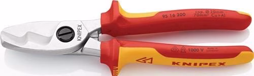 Kabelschere Länge 200 mm Kopf verchromt VDE Mehrkomponenten-Hüllen KNIPEX von der Marke Knipex Kabelschere 200 mm KNIPEX aus der Kategorie Scheren mit der Teilenummer 4000810912