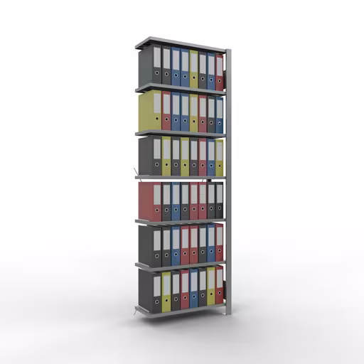 Abbildung Nr 12 des Artikels Anbauregal, Büro-Fachbodenregal Stecksystem MULTIplus85, 2300 x 750 x 300 mm (HxBxT), 7 Fachböden, Kreuzstrebe, verzinkt, ohne Anschlagleiste aus der Produktgruppe Büroregale von der Marke Schulte Lagertechnik