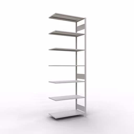 Produktbild Nr.14 des Artikels Anbauregal, Fachbodenregal Stecksystem MULTIplus150, 3000 x 1000 x 500 mm (HxBxT), 7 Fachböden, Längenriegel, RAL 7035 lichtgrau aus der Produktreihe Stecksystem von der Marke Schulte Lagertechnik
