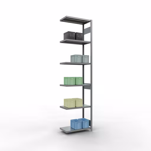 Produktbild Nr 15 des Artikels Anbauregal, Fachbodenregal Stecksystem MULTIplus250, 3000 x 750 x 400 mm (HxBxT), 7 Fachböden, Längenriegel, verzinkt Abbildung Nr 15 des Artikels Anbauregal, Fachbodenregal Stecksystem MULTIplus250, 3000 x 750 x 400 mm (HxBxT), 7 Fachböden, Längenriegel, verzinkt aus der Produktgruppe Stecksystem von der Marke Schulte Lagertechnik