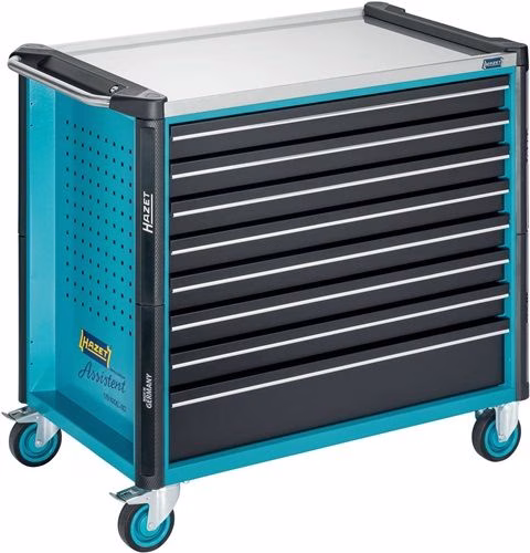 Chariot à outils 179NXXL-8D L1133 x P642 x H1020 mm, 1000 kg, 8 tiroirs, tôle d'acier vide, marque Hazet Chariot à outils L1133 x P642 x H1020 mm, 1000 kg, 8 tiroirs, HAZET, catégorie chariots d'atelier, référence 4000871148