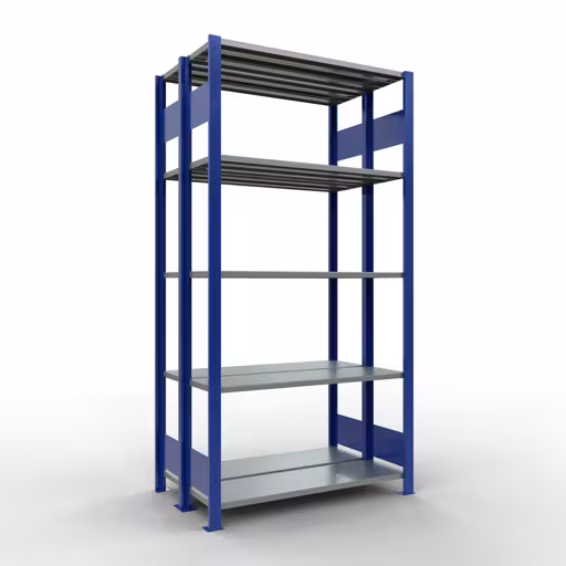 Grundregal, Doppelregal, Fachbodenregal Stecksystem MULTIplus150, 2000 x 1000 x (2x300) mm (HxBxT), 2x5 Fachböden, Längenriegel, RAL 5010 enzianblau von der Marke Schulte Lagertechnik Grundregal, Doppelregal, Fachbodenregal Stecksystem MULTIplus150, 2000 x 1000 x (2x300) mm (HxBxT), 2x5 Fachböden, Längenriegel, RAL 5010 enzianblau aus der Kategorie Doppelregale mit der Artikelnummer 33130-B