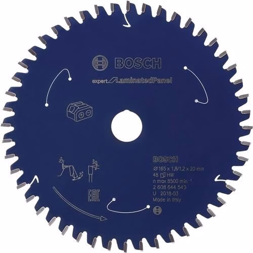 Kreissägeblatt Außendurchmesser 165 mm Zähnezahl 48 WZ Bohrung 20 mm Schnittbreite 1,8 mm HM BOSCH