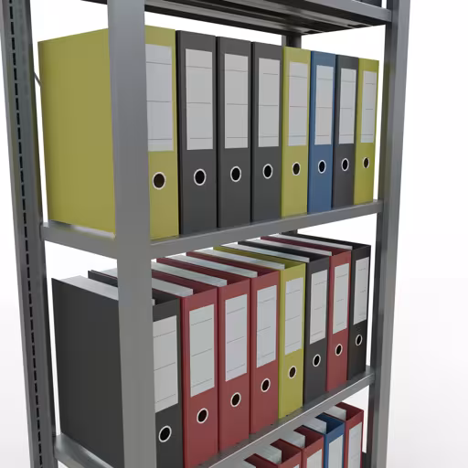 Abbildung Nr 12 des Artikels Grundregal, Büro-Fachbodenregal Stecksystem MULTIplus85, 1800 x 750 x 300 mm (HxBxT), 5 Fachböden, Kreuzstrebe, verzinkt, ohne Anschlagleiste aus der Produktgruppe Büroregale von der Marke Schulte Lagertechnik