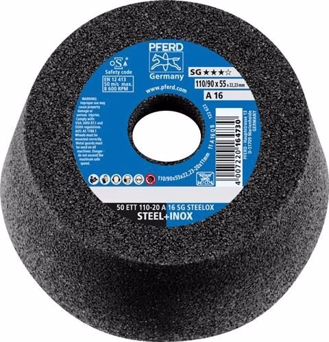 Meuleuse ETT SG STEELOX 110/55 mm alésage 22,23 mm PFERD TOOLS, de la catégorie des disques à meuler, référence 4000843242
