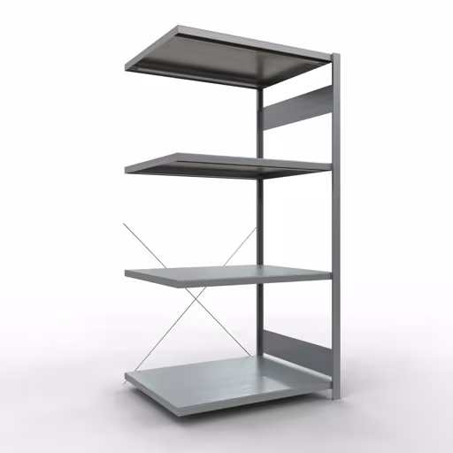 Anbauregal, Fachbodenregal Stecksystem MULTIplus330, 2000 x 1000 x 800 mm (HxBxT), 5 Fachböden, Kreuzstrebe, verzinkt von der Marke Schulte Lagertechnik Anbauregal, Fachbodenregal Stecksystem MULTIplus330, 2000 x 1000 x 800 mm (HxBxT), 5 Fachböden, Kreuzstrebe, verzinkt aus der Kategorie Anbauregal mit der Artikelnummer 13985